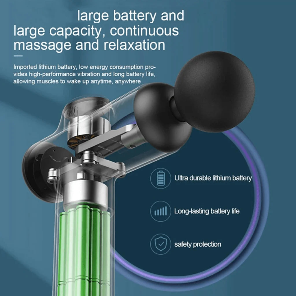 Pistolet de massage portable – Pistolet de massage par vibration pour la détente musculaire profonde du corps, du cou et du dos, fitness et minceur