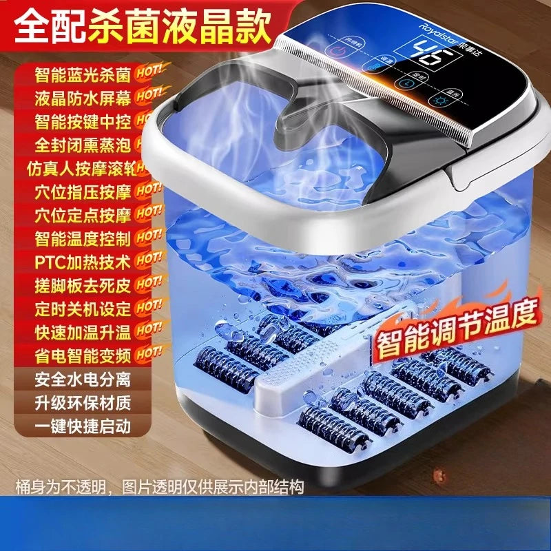 Lavabo eléctrico alto y profundo para pies: tina de hidromasaje para el hogar con temperatura constante y masaje | Spa para pies por inmersión de tobillo y pantorrilla