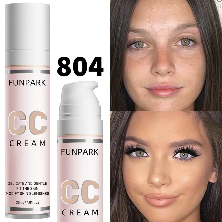 Base de maquillaje CC Cream – Corrector resistente al agua, corrector de color e iluminador | Maquillaje coreano 30 ml