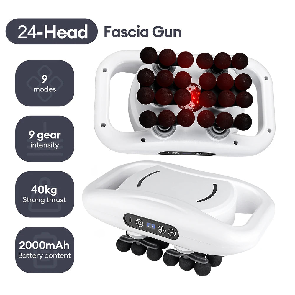 Pistolet de massage à 30 têtes – Pistolet de massage à vibrations haute fréquence pour la récupération musculaire du dos, de la taille, des cuisses, du cou et des épaules