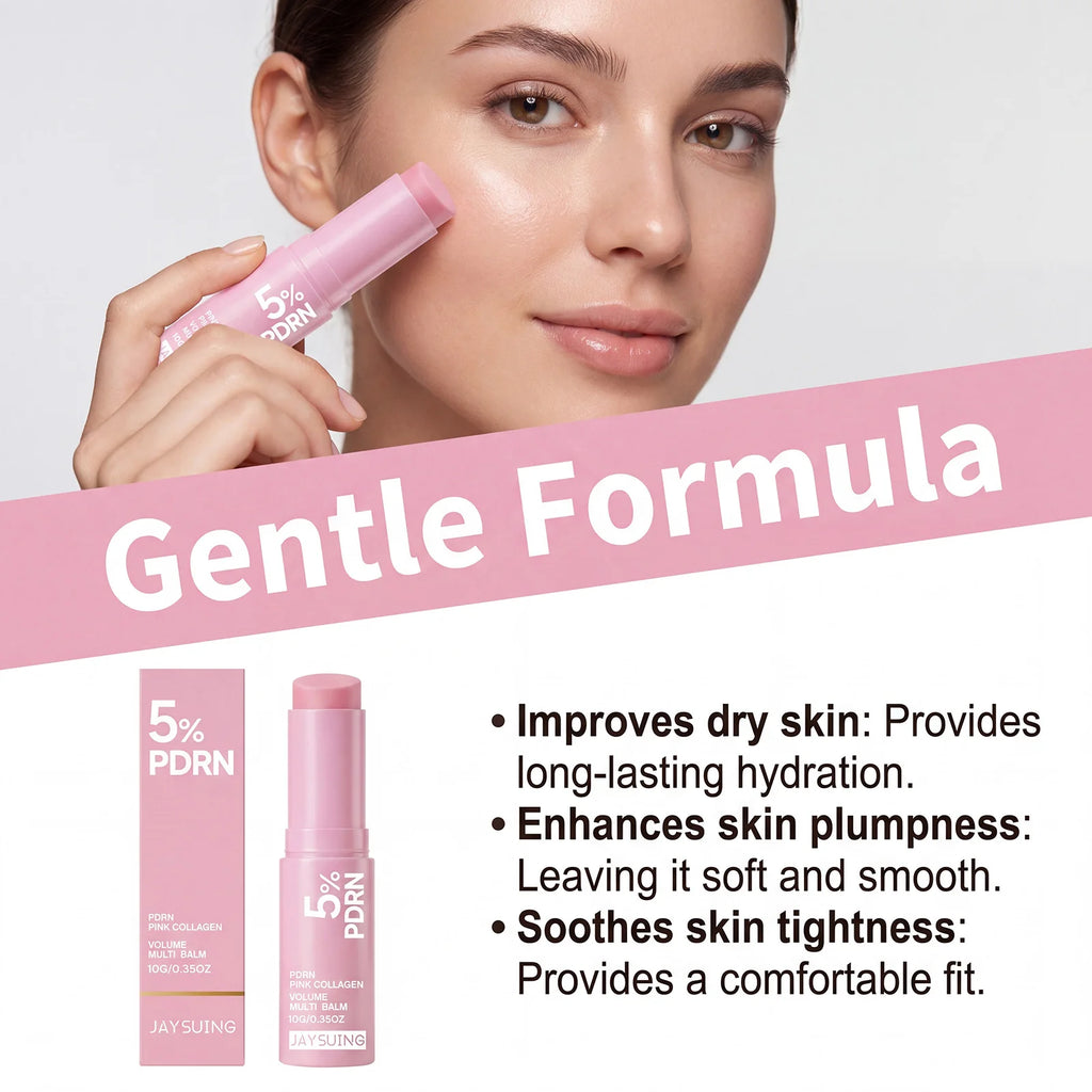PDRN Pink Collagen Multi Balm Stick – Bálsamo coreano hidratante, reafirmante y luminoso para rostro, cuello, ojos y labios