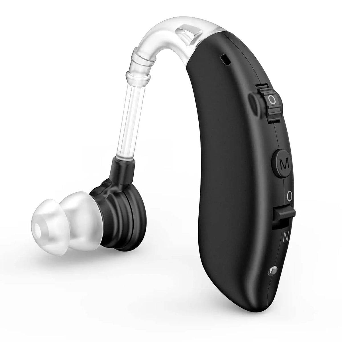 Audífono digital retroauricular (BTE) recargable – Amplificador de sonido con tono ajustable | Audífono portátil de uso diario para adultos mayores