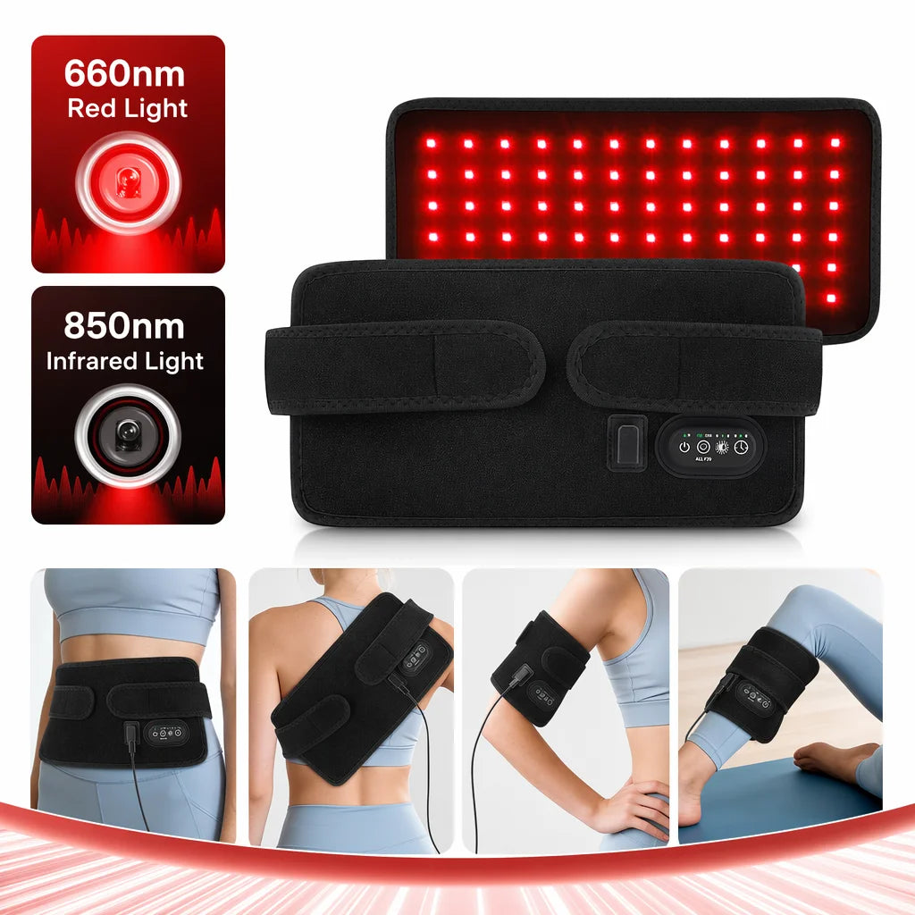 Rotlichttherapie-Panel – 660 nm & 850 nm LED-Infrarot-Therapiepad zur Linderung von Schulter-, Rücken-, Taillen- und Knieschmerzen sowie zur Regeneration nach dem Training