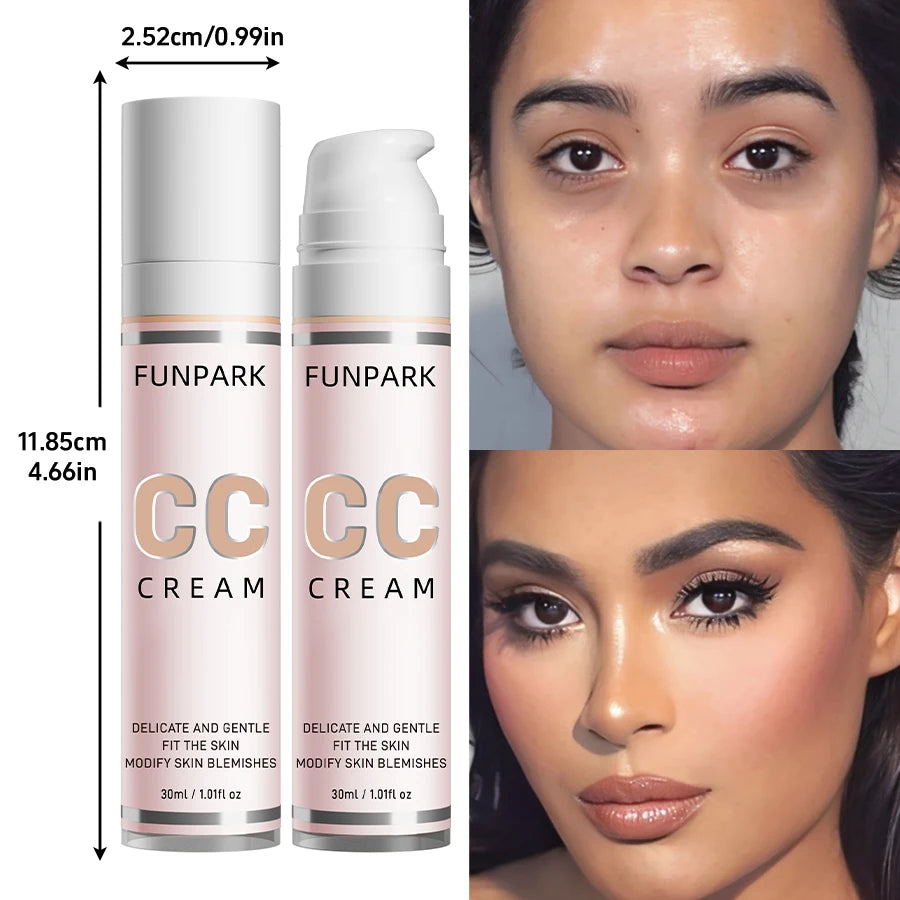 Base de maquillaje CC Cream – Corrector resistente al agua, corrector de color e iluminador | Maquillaje coreano 30 ml