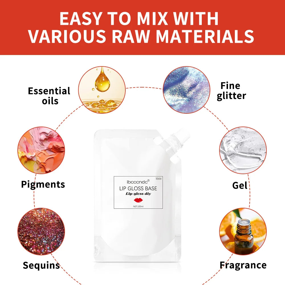DIY Lipgloss-Basis (100 ml) – Nicht klebende, feuchtigkeitsspendende milchige Lotions-Textur für mattes & individuelles Lipgloss-Herstellen