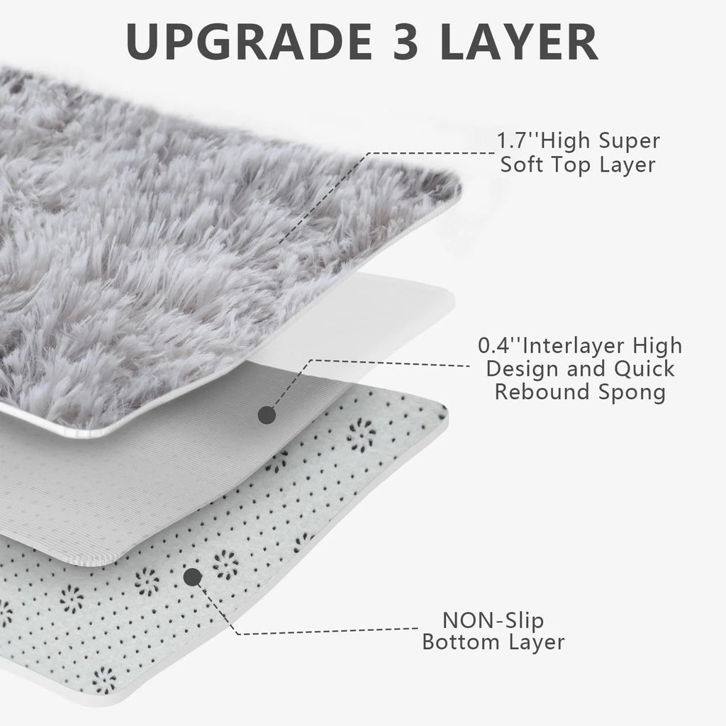 Ultra-weicher, gepolsterter Teppich – Flauschige Bodenmatte für Schlafzimmer, Wohnzimmer & Kinderzimmer