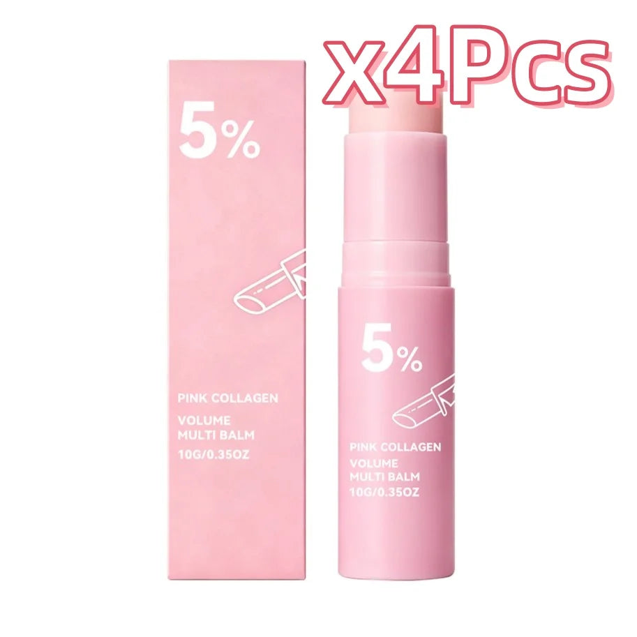 Baume multi-usage volumateur au collagène rose et PDRN – 5 % de PDRN et Volufiline, soin hydratant, raffermissant et repulpant en profondeur pour le visage, les yeux et le cou