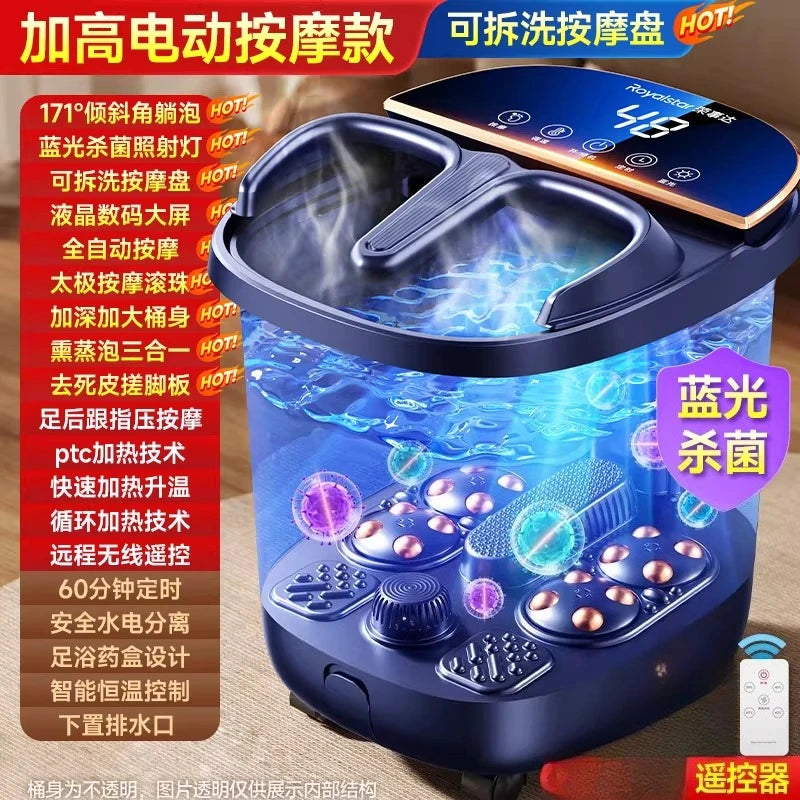 Lavabo eléctrico alto y profundo para pies: tina de hidromasaje para el hogar con temperatura constante y masaje | Spa para pies por inmersión de tobillo y pantorrilla