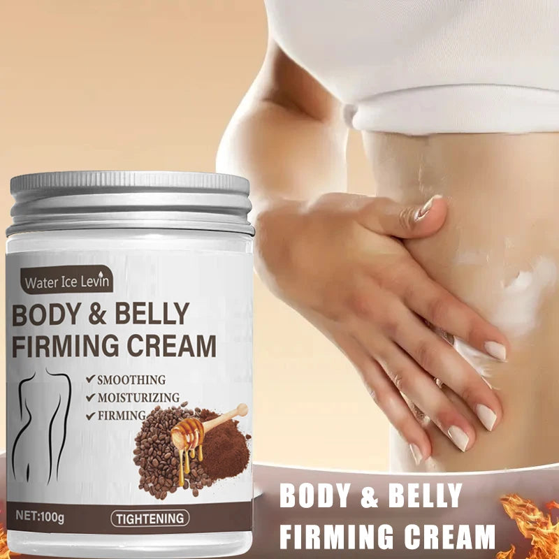 Crema corporal reafirmante de cafeína y colágeno – Reafirma abdomen, muslos y brazos | Vitamina E, aceite de coco, sin fragancia