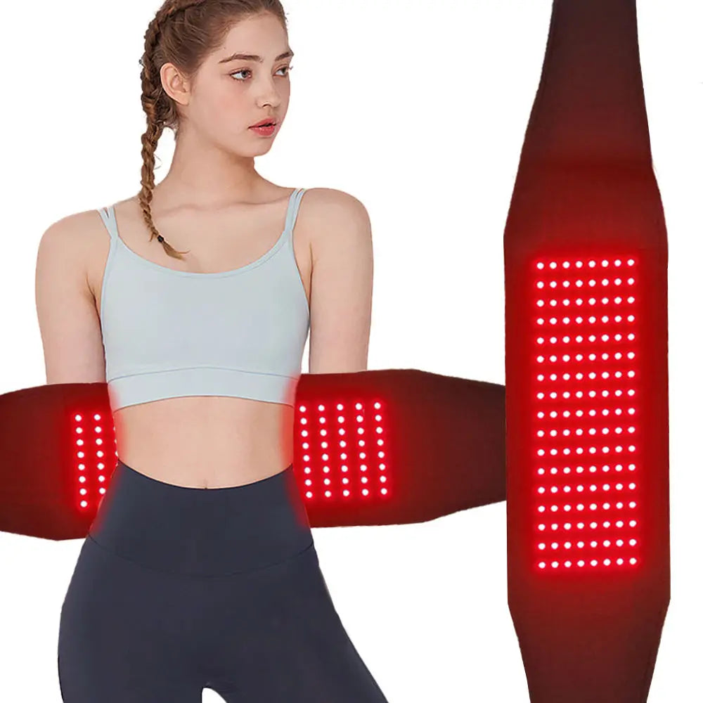 Rotlicht-Therapie-Pad – 660 nm & 850 nm Infrarot-Rotlicht-Therapie-Gürtel mit Vibration & Puls zur Linderung von Schulter-, Taillen- und Muskelschmerzen