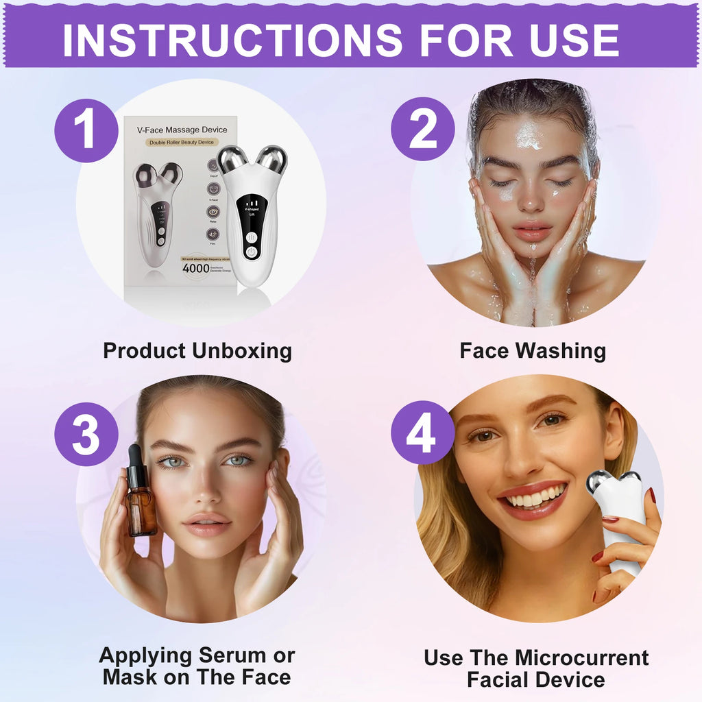 CMH FaceCare V-Face Lifting-Gerät – EMS-Mikrostrom-Roller für Hautverjüngung, Anti-Falten & Gesichtskonturierung