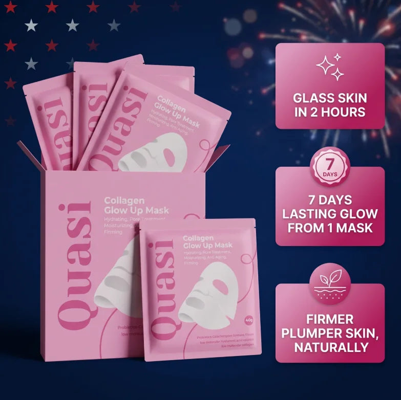 4-teiliges koreanisches Bio-Kollagen-Nachtmasken-Set – Glow-Up Nachtpflege, straffend & tiefenwirksam feuchtigkeitsspendend