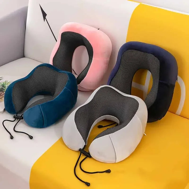 Oreiller de voyage en mousse à mémoire de forme en U – Confort de voyage, soutien cervical et massage