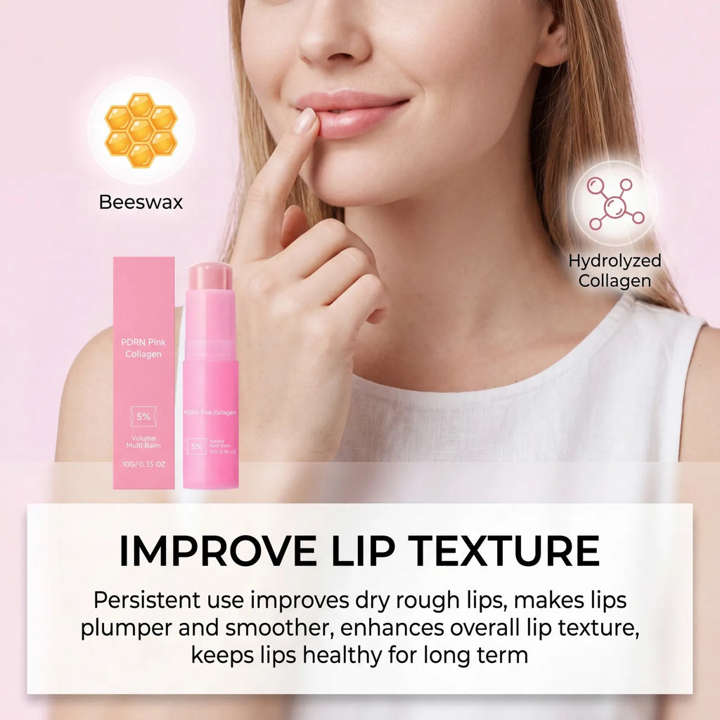 PDRN Pink Collagen Volume Multi Balm Stick y Suero – 5% Volufiline Hidratante, Reafirmante y Reparador para Rostro, Cuello y Contorno de Ojos