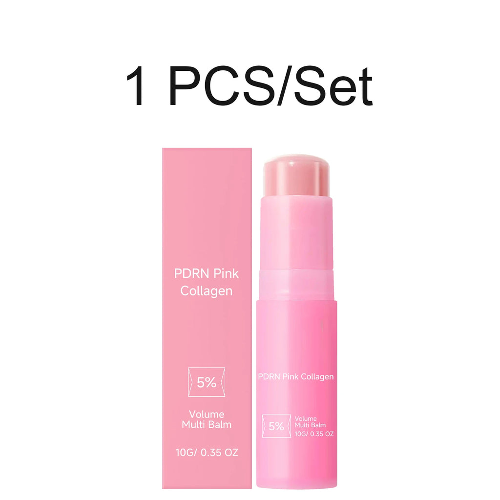 PDRN Pink Collagen Volume Multi Balm Stick y Suero – 5% Volufiline Hidratante, Reafirmante y Reparador para Rostro, Cuello y Contorno de Ojos