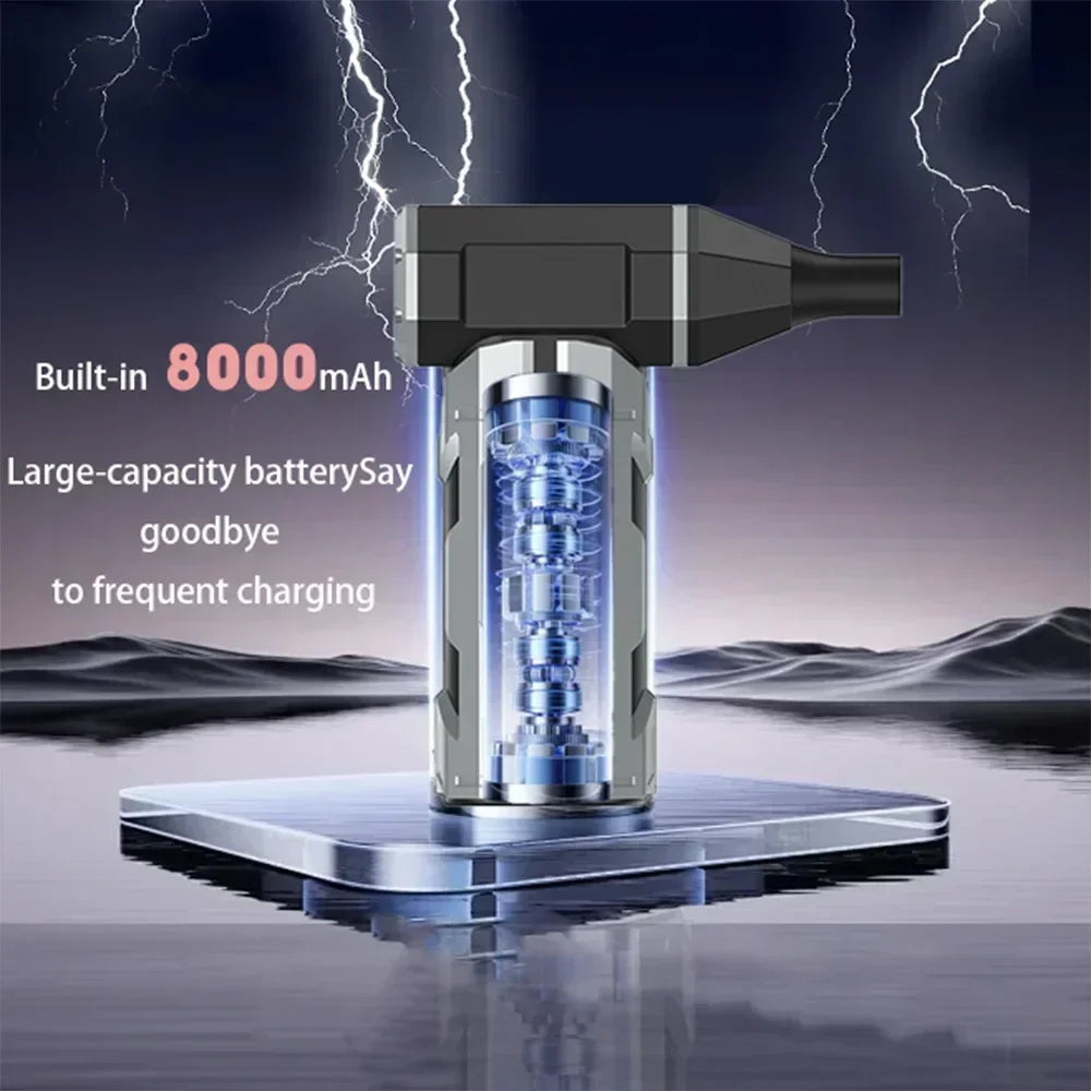 DOTALOL Mini-Turbo-Jet-Druckluftreiniger – 130.000 U/min echte Geschwindigkeit, leistungsstarkes Gebläse mit 4 Stufen für PC, Tastatur- und Autoreinigung