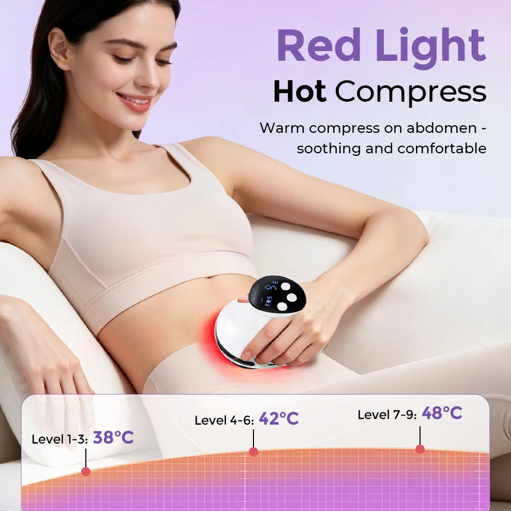 4-in-1 Electric Gua Sha & Cupping Massager – Red Light, Hot Compress & 9-Level Vacuum Suction Body Scraping Device