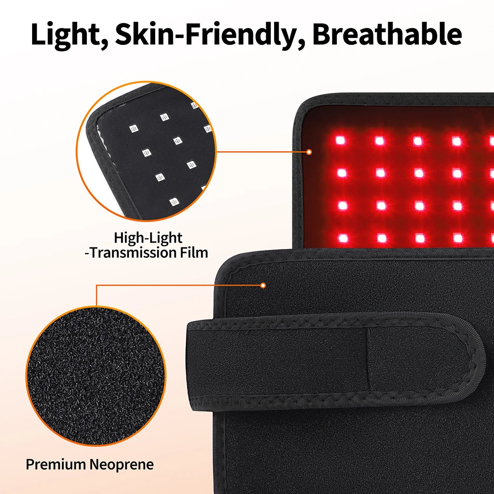 Rotlichttherapie-Panel – 660 nm & 850 nm LED-Infrarot-Therapiepad zur Linderung von Schulter-, Rücken-, Taillen- und Knieschmerzen sowie zur Regeneration nach dem Training