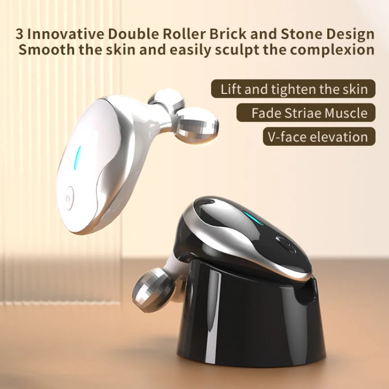 Masajeador facial portátil de microcorriente vibratoria: dispositivo de estiramiento facial de alta frecuencia para el cuidado y rejuvenecimiento de la piel