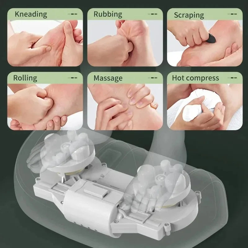 Elektrisches Fußmassagegerät – Infrarot-Wärmekompresse, 3D-Rollen, Vibration & Knet-Druckmassage | Wadenwärmung Muskelentspannung Heimpflege