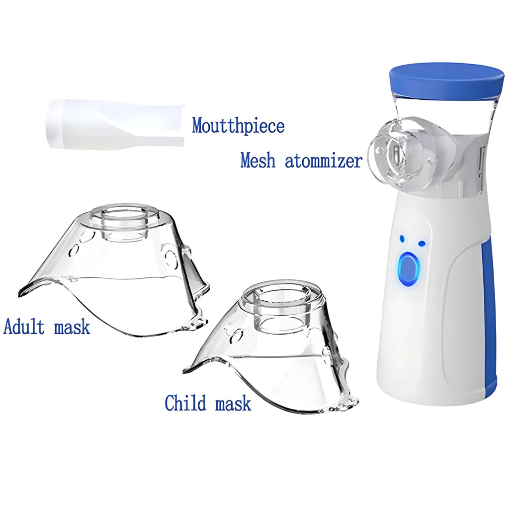 Nebulizador de malla portátil: inhalador ultrasónico silencioso para niños, adultos y mascotas
