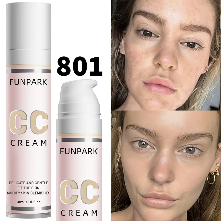 Base de maquillaje CC Cream – Corrector resistente al agua, corrector de color e iluminador | Maquillaje coreano 30 ml