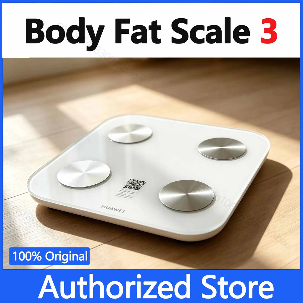 Original HUAWEI Body Fat Scale 3 – Intelligente Körperfettwaage & Körperanalyse | Duales Bluetooth & WLAN | Hohe Präzision | Huawei Health Ökosystem