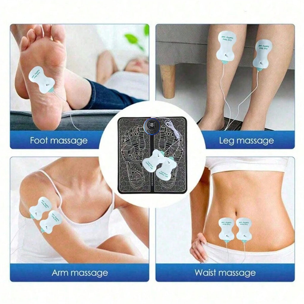Tapis de massage électrique pour les pieds – Appareil de massage musculaire et de relaxation pour le fitness, les sports de plein air, la maison et la famille