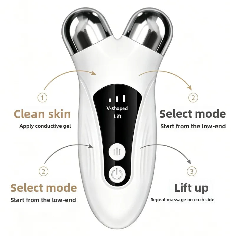 CMH FaceCare V-Face Lifting-Gerät – EMS-Mikrostrom-Roller für Hautverjüngung, Anti-Falten & Gesichtskonturierung