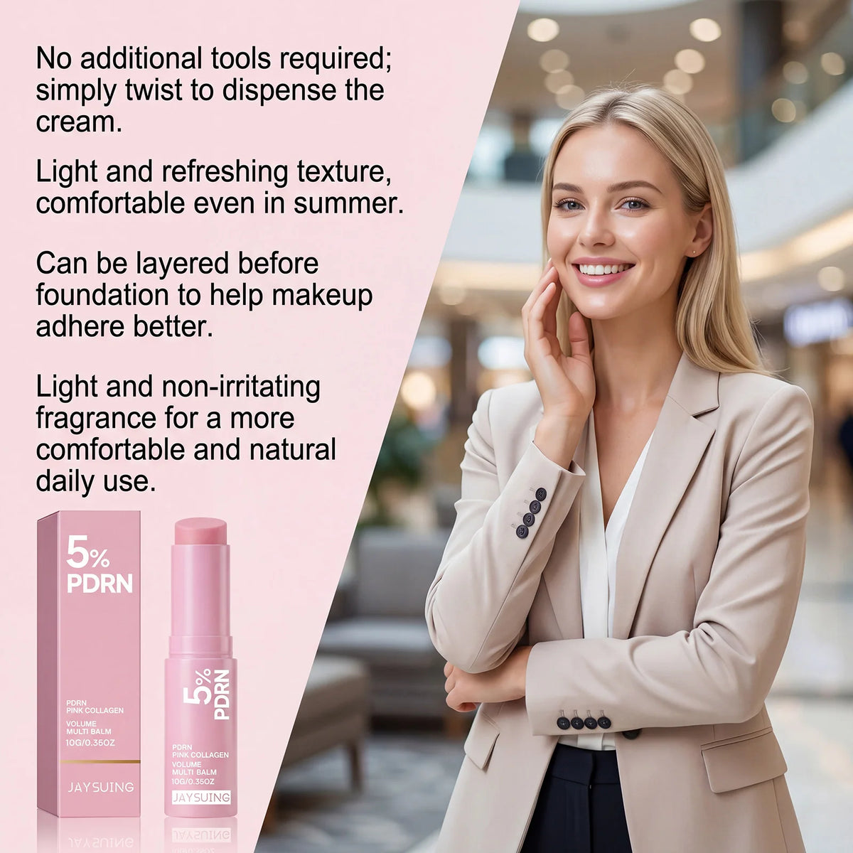 PDRN Pink Collagen Multi Balm Stick – Bálsamo coreano hidratante, reafirmante y luminoso para rostro, cuello, ojos y labios
