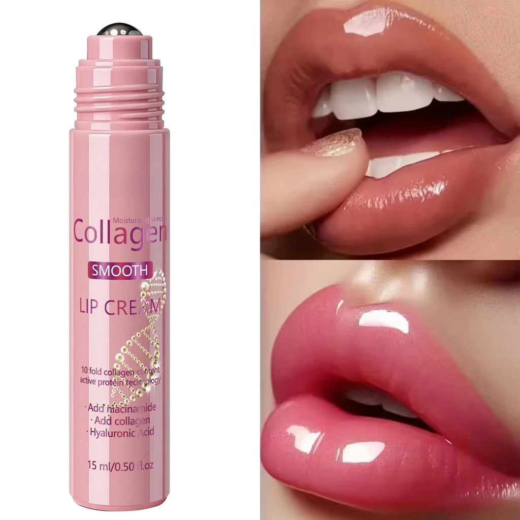 Crème repulpante volumisatrice pour les lèvres – Gloss au collagène, à l'acide hyaluronique et à la niacinamide pour l'hydratation, la réparation et des lèvres à l'aspect plus pulpeux