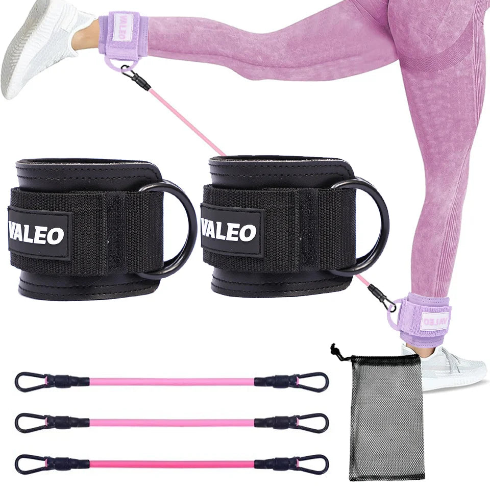 LOOGDEEL Widerstandsbänder-Set mit Fußschlaufen – verstellbare, gepolsterte Manschette für Fußgewichte & Beintraining an Kabelzuggeräten, Yoga & Sport