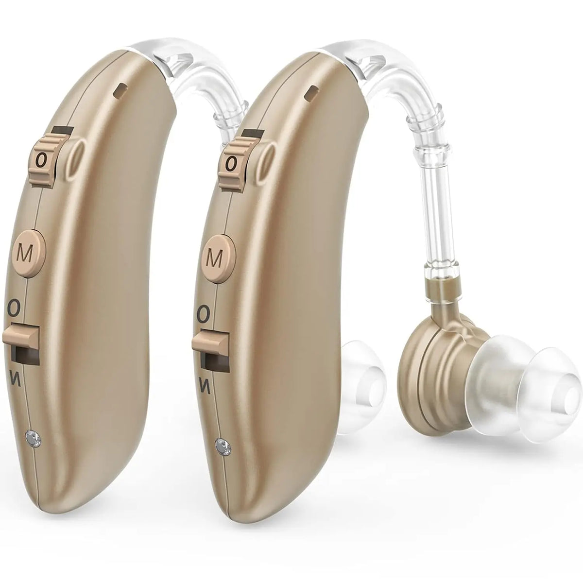 Audífono digital retroauricular (BTE) recargable – Amplificador de sonido con tono ajustable | Audífono portátil de uso diario para adultos mayores