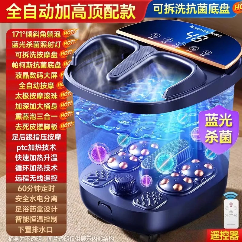 Lavabo eléctrico alto y profundo para pies: tina de hidromasaje para el hogar con temperatura constante y masaje | Spa para pies por inmersión de tobillo y pantorrilla
