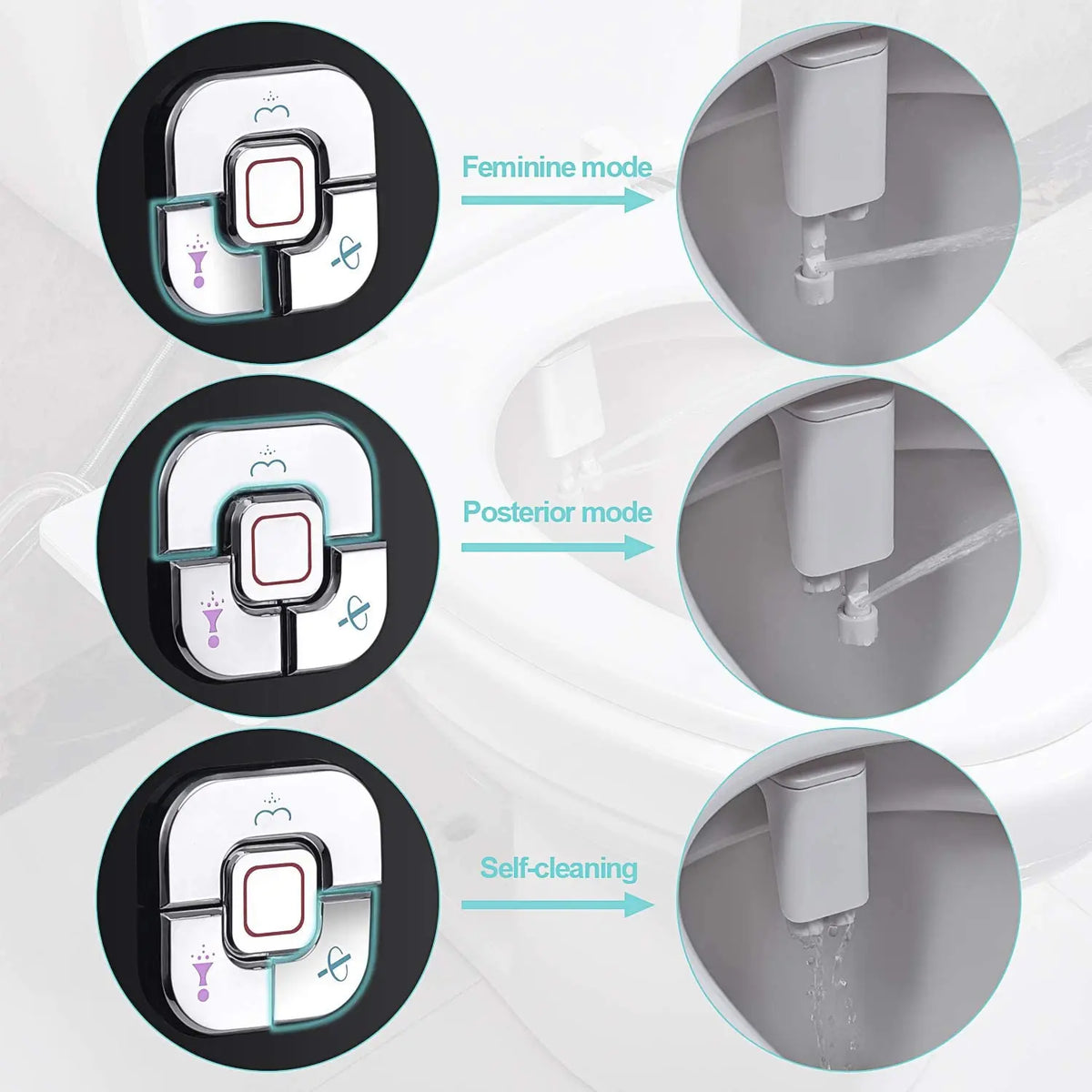 Bidet-Toilettensitz-Aufsatz – ultradünn, nicht elektrisch, mit selbstreinigenden Doppeldüsen | Kaltwasser für Intim- und Analreinigung | Nachrüst-Set für die persönliche Hygiene
