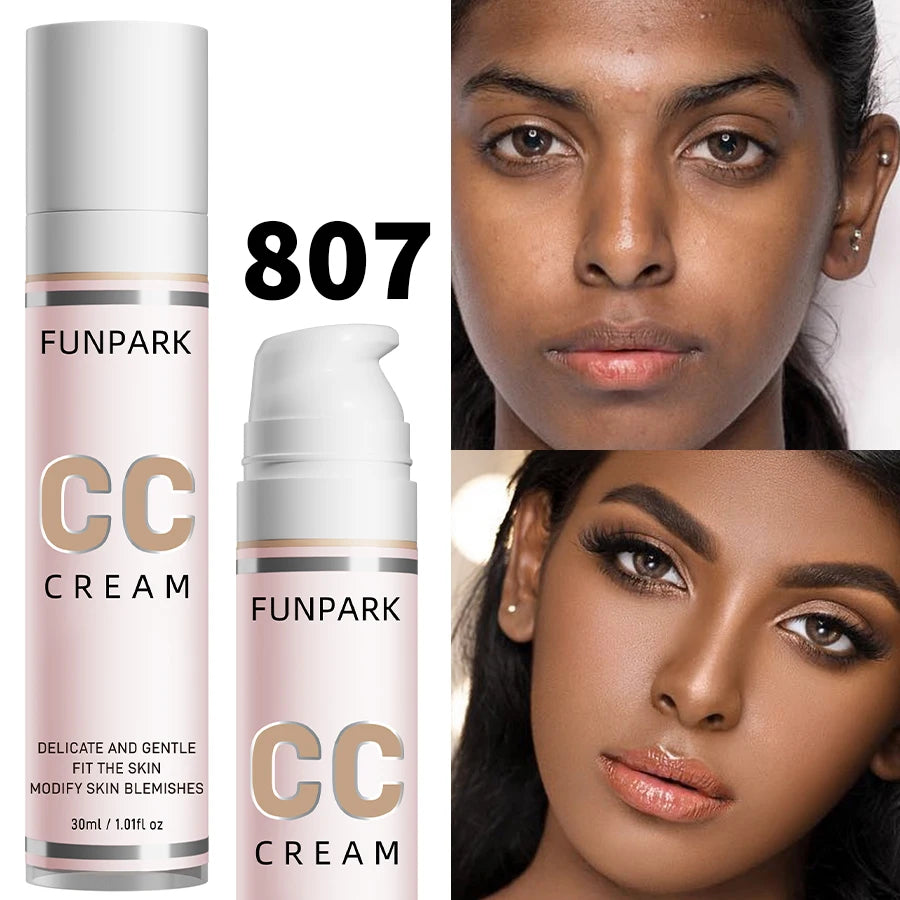 Base de maquillaje CC Cream – Corrector resistente al agua, corrector de color e iluminador | Maquillaje coreano 30 ml