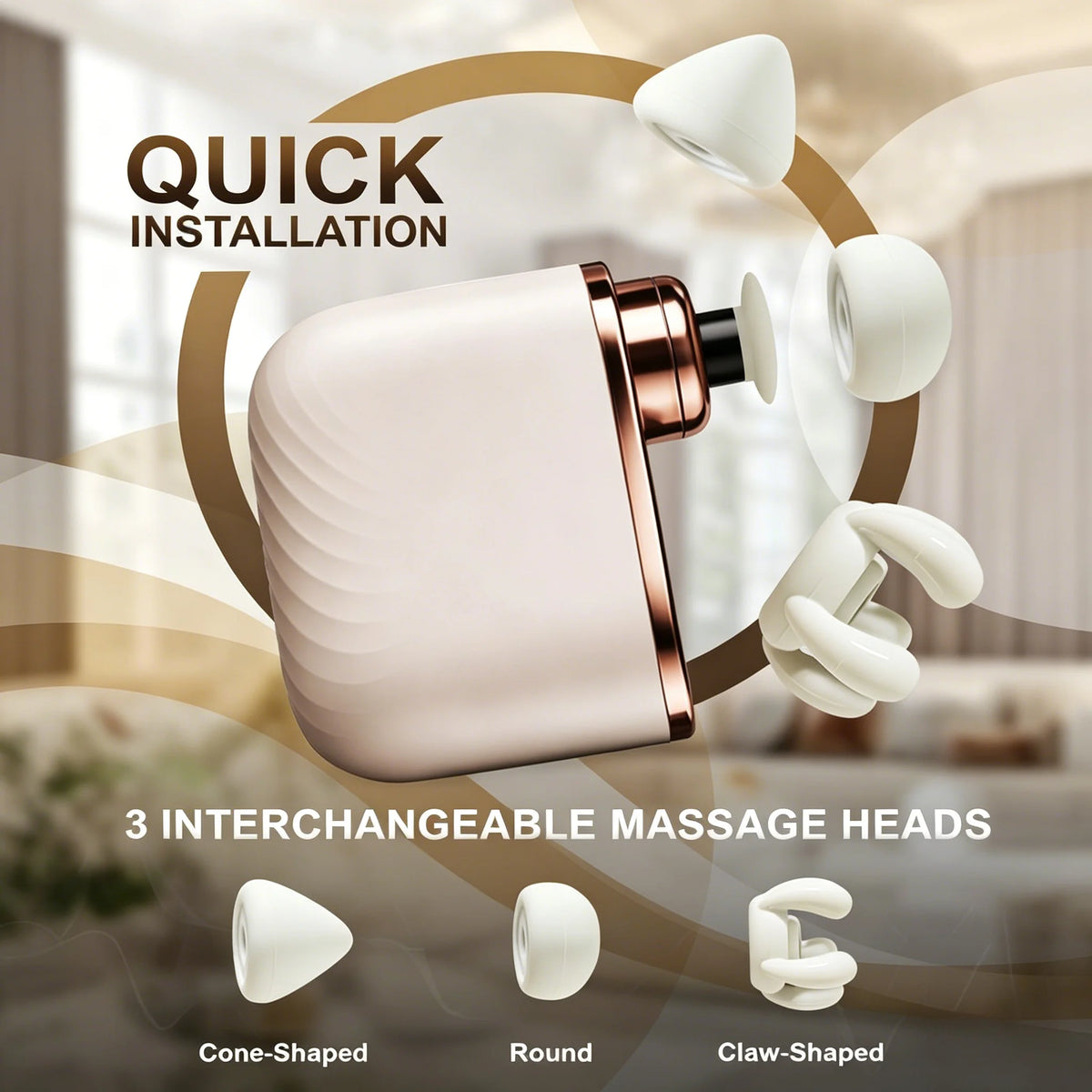 3-in-1 Mini-Massagepistole – Tiefengewebe-Perkussions-Faszienpistole für Fitnessstudio, Reise & Büro | Tragbares Massagegerät zur Muskelentspannung