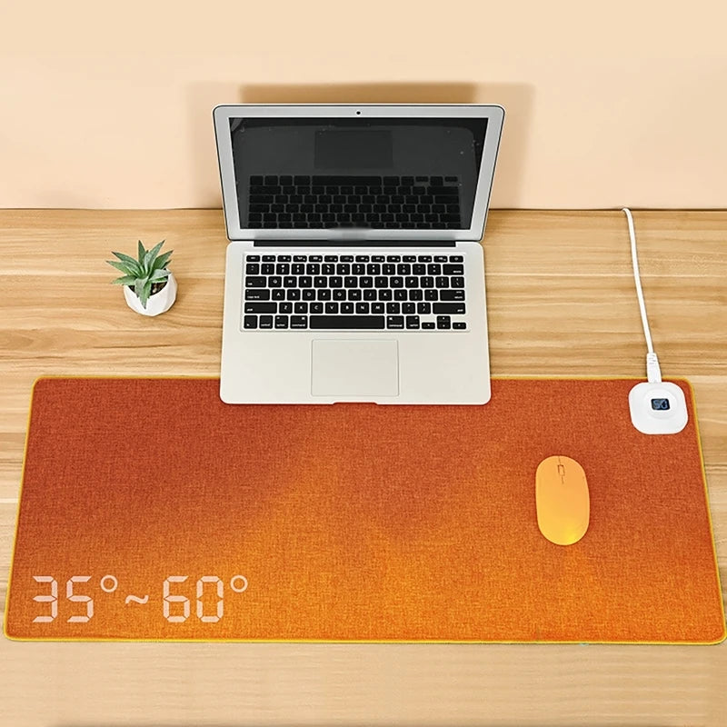 Beheizbares Mauspad 80×33 cm – Schnelles Aufheizen, Digitalanzeige, wasserfeste Schreibtischunterlage für PC, Notebook & Laptop | Büro & Handwärmer für den Winter