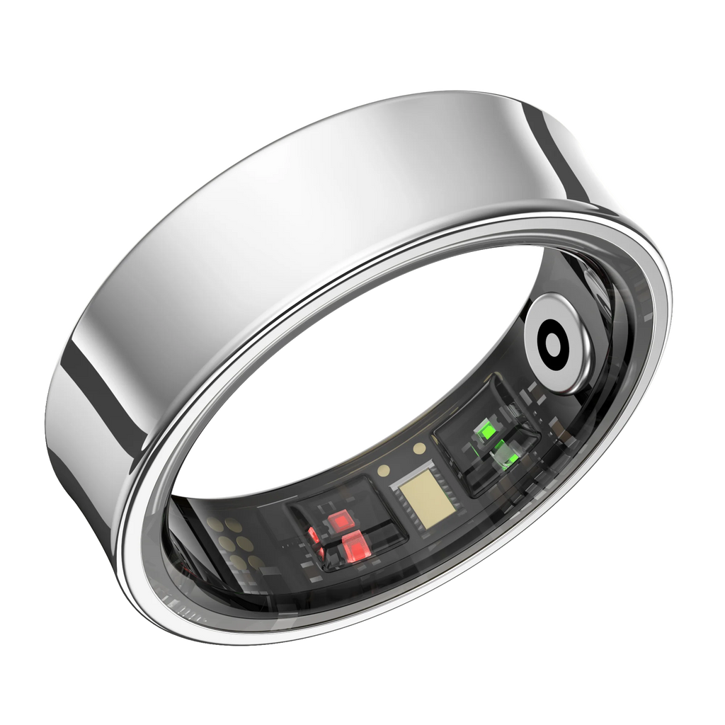 Anillo de salud inteligente QRing: monitor de temperatura corporal, frecuencia cardíaca, oxígeno en sangre y sueño | Bluetooth 5.2, resistente al agua 5 ATM con estuche de carga y aplicación QRing