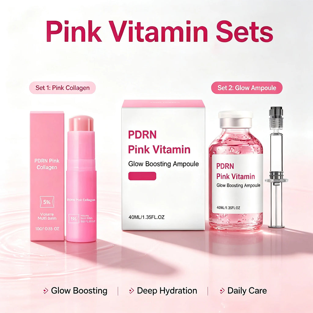 PDRN Pink Collagen Volume Multi Balm Stick y Suero – 5% Volufiline Hidratante, Reafirmante y Reparador para Rostro, Cuello y Contorno de Ojos