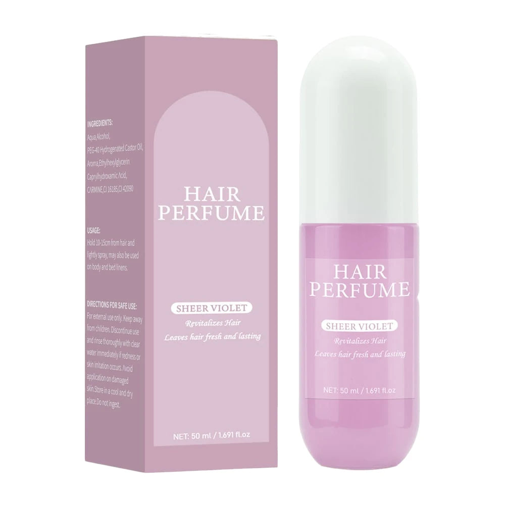 Sheer Violet Haarparfüm – 50 ml, reinigendes Deodorant-Spray für Haar, Körper & Kissen mit sanftem Moschusduft für Damen