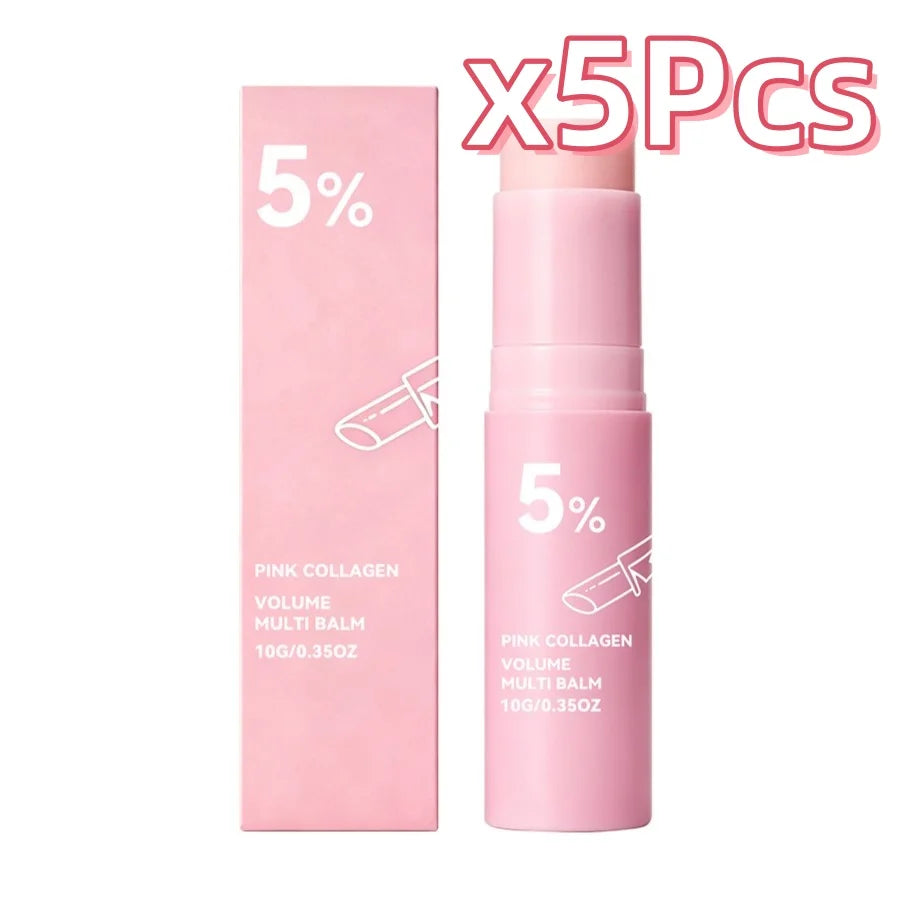 Baume multi-usage volumateur au collagène rose et PDRN – 5 % de PDRN et Volufiline, soin hydratant, raffermissant et repulpant en profondeur pour le visage, les yeux et le cou