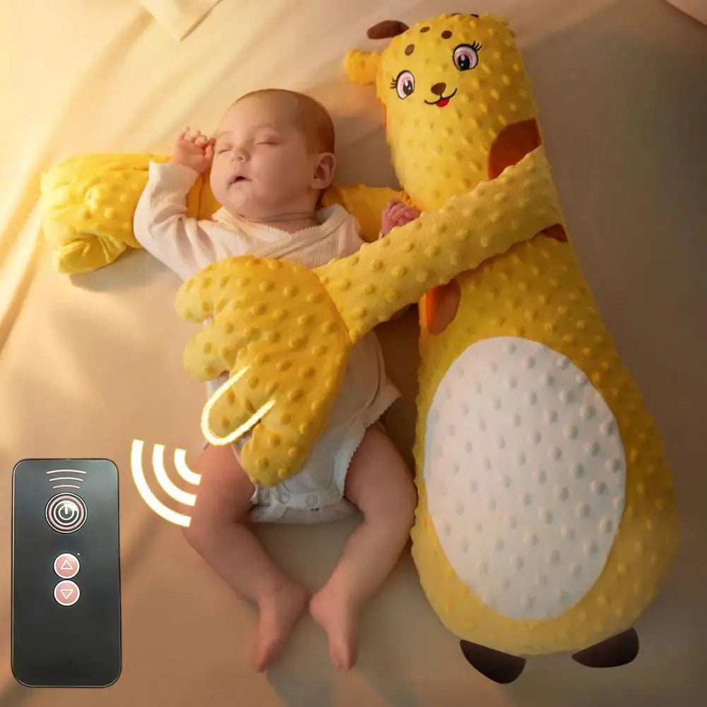 Almohada de peluche para el sueño del bebé con modos de palmadas ajustables – Compañero de arrullo suave | Calmante para la hora de dormir y almohada de palmadas para bebés