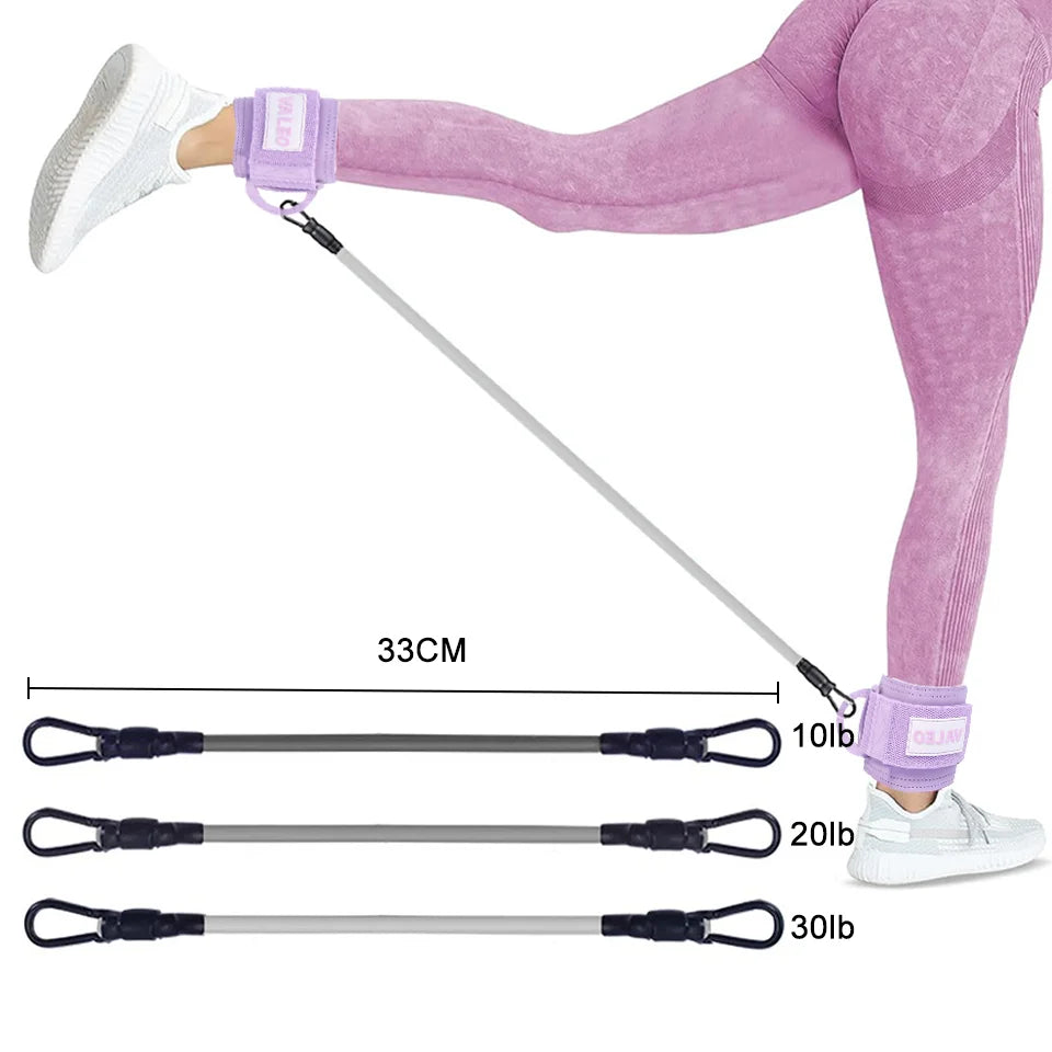 Juego de bandas de resistencia LOOGDEEL con correas para tobillos – Tobilleras con peso y soporte de entrenamiento para piernas, acolchados y ajustables, para máquinas de cable, yoga y deporte