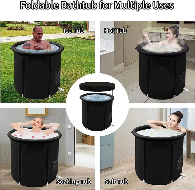 Aufblasbare faltbare Eisbadewanne – Große tragbare Kältetherapie-Wanne zur Regeneration für Sportler, Sporttraining & Kaltwasseranwendungen | Spa-Pool für zu Hause