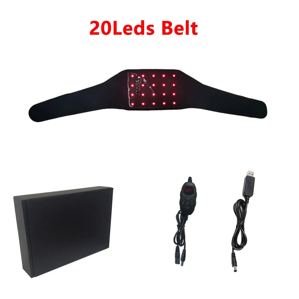 Whole Body Red & Infrared LED Light Belt – 660nm & 850nm Slimming Wrap for Waist, Neck, Chin, Wrist & Hand | Fat Reduction Body Pad
