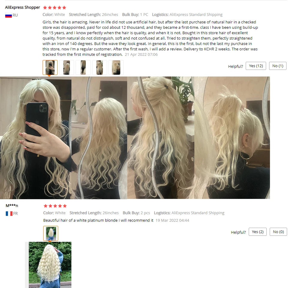 26" Body Wave Haar-Tressen — 613 Piano Blonde Bunte Synthetik-Extensions für Damen