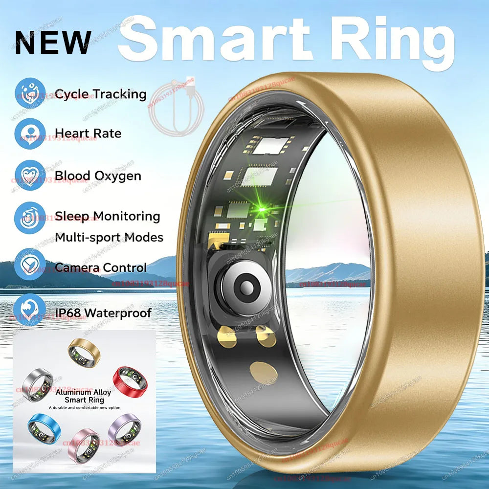 Anillo inteligente R10 con estuche de carga: monitoreo de frecuencia cardíaca, sueño y salud, resistente al agua IP68 y modo multideporte para hombres y mujeres