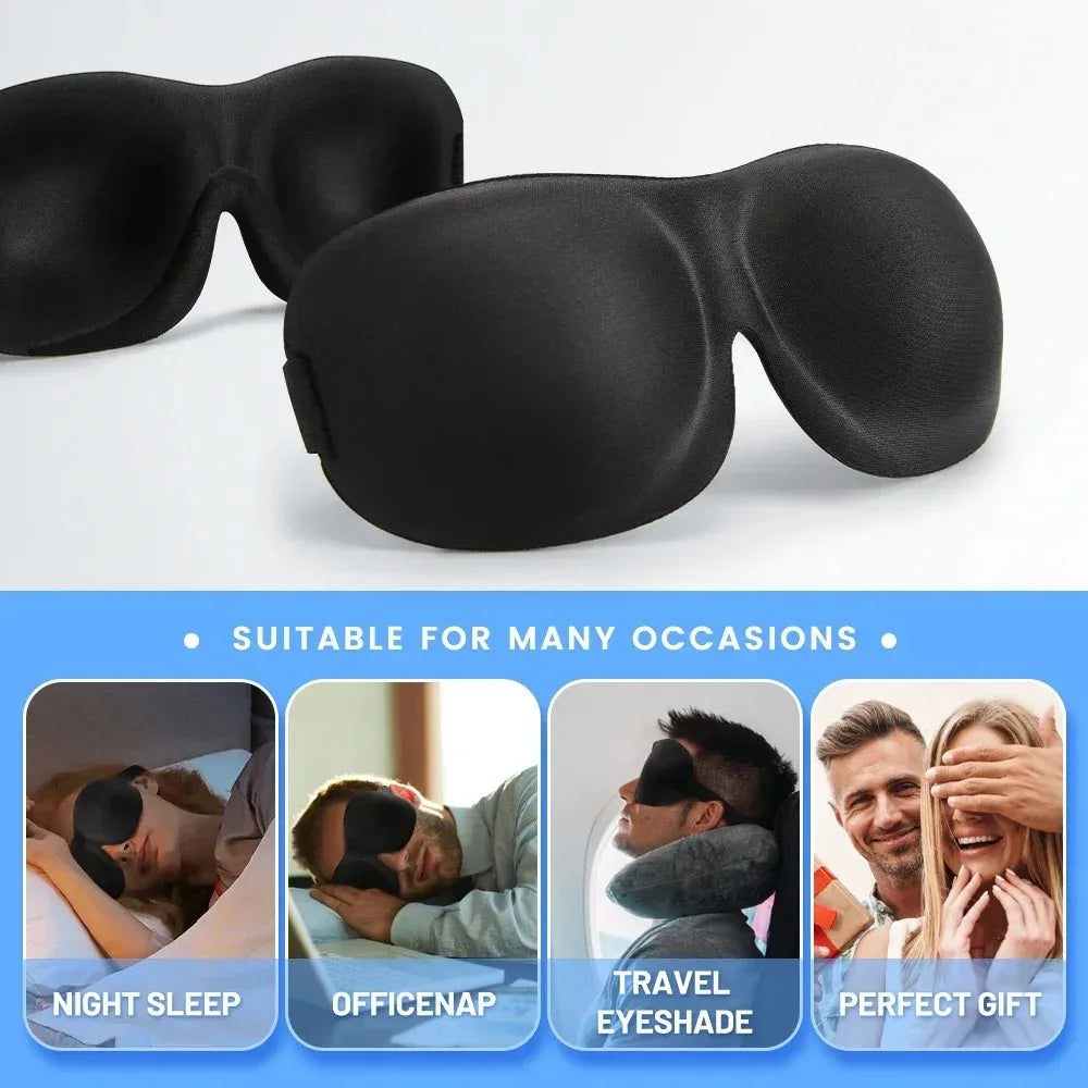 3D Memory Foam Sleep Mask – Lightweight Blackout Eye Cover for Sleep & Travel