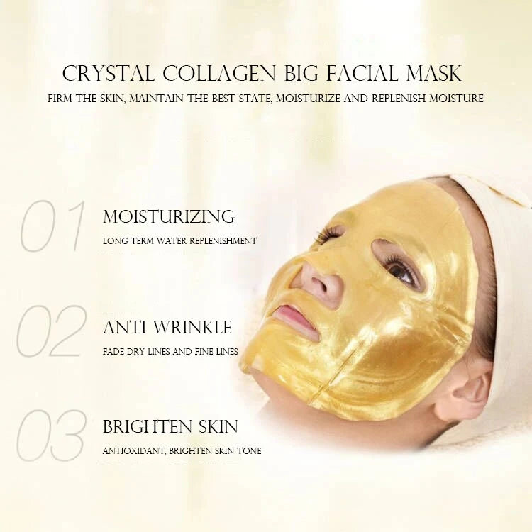 Coffret de 10 masques visage au collagène et à l'or – Anti-âge, hydratation intense et rajeunissement de la peau